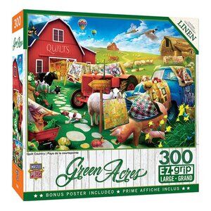 Green Acres Quilt Country 300 Piece Adult Jigsaw Puzzle Multicolor